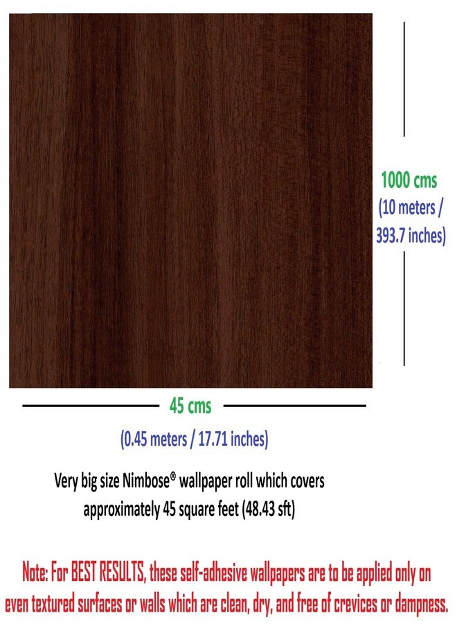 Nimbose® Self-Adhesive Seamless Wooden Brown Waterproof Wallpapers for Furniture, Almirah, Table Top, Vinyl Wooden Door Stickers DIY (45x1000 cm) - Image 2